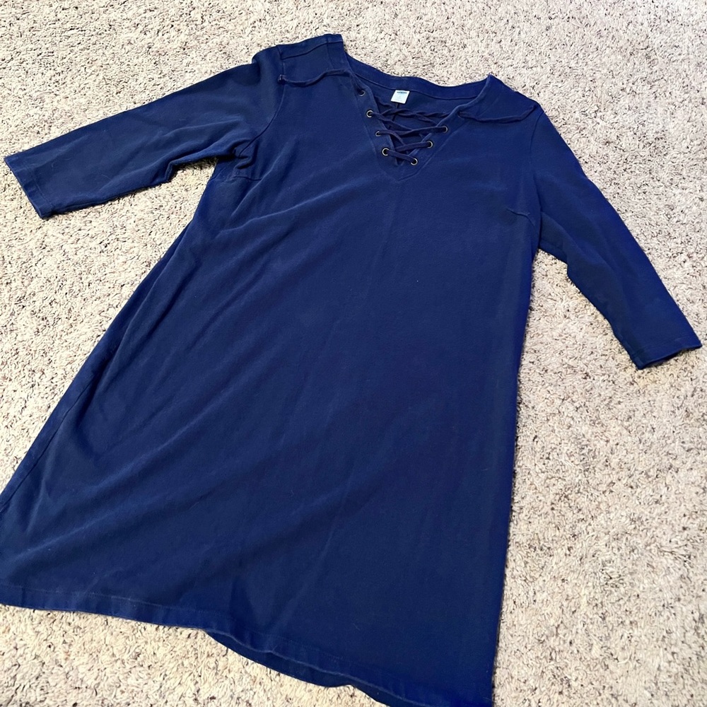 Navy Sweatshirt Dress (Petite)